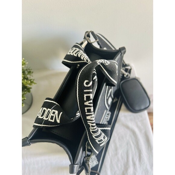 Steve Madden Black Denim Bwebber Crossbody Satchel w/ Coin Pouch NWT - Picture 5 of 12